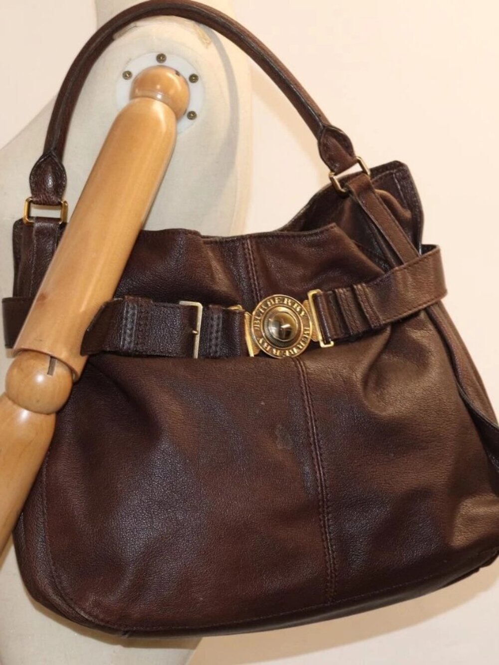 BURBERRY Shoulder Bag Leather Brown Auth bs15061 - Picture 15 of 16